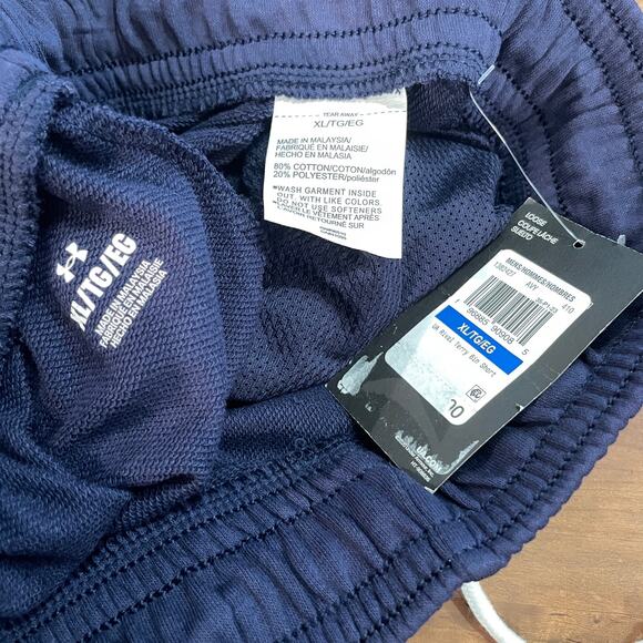 Under Armour Men's 6" Rival Terry Shorts Navy blue XL - Picture 8 of 8